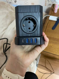 Универсальный сетевой удлинитель RZTK Power Hub Wireless 15W + 3 USB-A + USB-С (PD20W) Black 2 м фото от покупателей 14