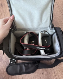 Сумка для фотоапарата Canon EOS протиударна універсальна + дощовик, чорний колір ( код: IBF066B1 )