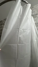 Душевая штора 180×180 см полупрозрачная, с крючками в комплекте, водонепроницаемая PEVA фото от покупателей 1