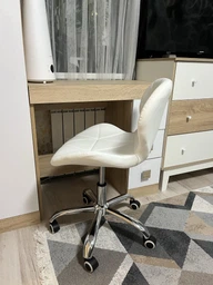 Офісне крісло Just Sit Rivello еко шкіра темно сіро біла фото от покупателей 2