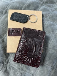 Обложка для документов из кожи HiArt AD-03 Shabby Honey Mehendi Art Жёлтый фото от покупателей 3