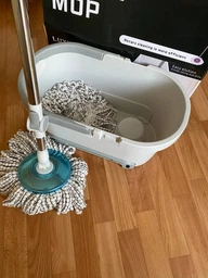 Набор для уборки швабра лентяйка 024/10л центрифуга с отжимом и ведром Scratch Mop складная швабра Серый фото от покупателей 5