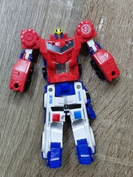 Ігровий набір машинка трансформер ОПТІМУС ПРАЙМ Deformation Robots поліція та пожежна машинка трансформер типу скрічер 2 в 1 Червоно-синій