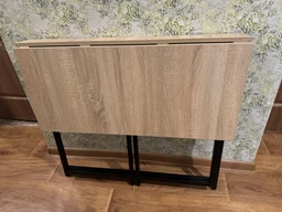 Стіл розкладний Моріс 900 Ferrum-decor 750x900x500 Чорний метал ДСП Дуб Сонома Трюфель 16 мм (MORI905)