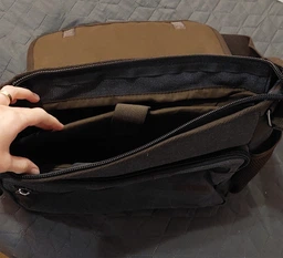 Сумка через плече Vintage для ноутбука 13 дюймів із текстилю чорного кольору великого розміру (bg222fash00)