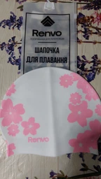 Доросла Шапочка для плавання Renvo Selva Уні Білий Рожевий OSFM (2SC500-0305) фото від покупців 7