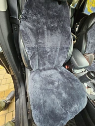 Автомобильный чехол из натуральной овечьей кожи MAXI Коричневый фото от покупателей 3