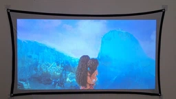 Экран для проектора 60 " дюймов SOFT BLACK 16:9 настенный портативный Стрейчевая ткань белый / черный В комплекте крепление крючки фото от покупателей 1