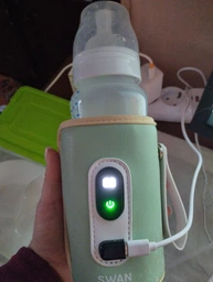 Нагрівач пляшечок портативний Swan Baby 2.0 підігрівач + адаптер 5V/2A для новонароджених термос для підігріву дитячої суміші від павербанку електричні підігрівачі для малюків зелений фото від покупців 4