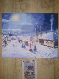 Картина за номерами Різдвяні колядки 40 х 50 Ідейка KHO4959 фото від покупців 10