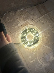 Світлодіодна гірлянда нитка "Роса" на котушці, 100м, 220V, 1000 LED, 8 режимів, зелений провід, IP44, Теплий білий фото від покупців 6