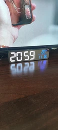Часы настольные электронные Losso Premium (BT) LONG с LED подсветкой и термометром (белые), будильник фото от покупателей 1