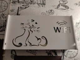 Настенная коробка для роутера Wi-Fi Полка 40*20,5*10 см Белая Котики фото от покупателей 3