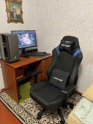 Кресло игровое Anda Seat Luna Size L Black/Blue PVC (AD18-44-BS-PV)