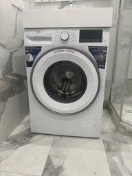 Стиральная машина Beko B3WFU 5723 W, фронтальная, узкая, 49 см, 7 кг, 1200 об/мин, C/A/B, 15 программ, инвертор, пар, дисплей, белый с белым люком фото от покупателей 6