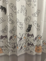 Шторка для ванной комнаты WOKO Funny Cats 180x180 с 12-ю кольцами фото от покупателей 4
