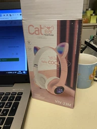 Навушники Bluetooth MDR CAT ear VZV-23M 7805 з підсвіткою, м'ятні фото от покупателей 11