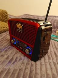 Радіоприймач Golon RX-455S + Bluetooth та сонячною панеллю FM, AM, SW USB/microSD power bank LED-ліхтарик Ретро-дизайн Сірий фото від покупців 12
