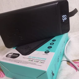 Павербанк PowerBank зі швидкою зарядкою та ліхтарем 30000mAh HOCO J123B |3USB/1Type-C, 22.5W+PD20W| Чорний фото від покупців 5