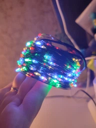 Гирлянда нить капля росы 20 метров 200 LED ламп Разноцветная Роса USB с пультом фото от покупателей 1