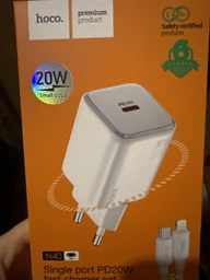Мережевий зарядний пристрій з кабелем HOCO C76A Plus Speed source PD20W charger set(C to iP) White (6931474746924)