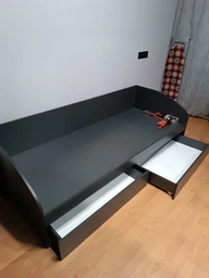 Кровать с ящиками Брайт Мастер Форм односпальная 835 x 2032 x 600 h ( 800 х 2000) Венге магия / белый 20057 фото от покупателей 2