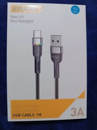 Кабель Essager Colorful LED USB-A x USB Type C 3 A 1 м Чорний (EXCT-XCD01) фото від покупців 11