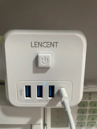 Сетевой фильтр разветвитель тройник 3EU розетки с выключателем + 2USB-C + 2USB-A Lencent PowerCube 4000W/16A Белый фото от покупателей 7