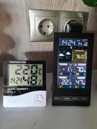 Электронный комнатный термометр гигрометр с часами KETOTEK HTC-1