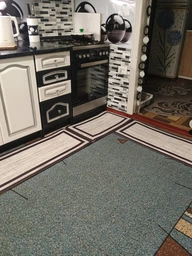 Килимки набір 2 шт: 44x74 x1 см та 44 x150 x1см Чорна окантовка - для кухні, офісу, дому, пральні - Водонепроникні та ергономічні