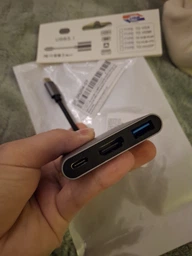 Переходник Type-C на HDMI USB 3.0, адаптер для MacBook Apple Samsung Asus HP Type-С USB-хаб 4K (TypeC-HUB-3in1-SL) Dark Grey фото от покупателей 10