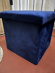 Пуф для хранения MBM HOME велюровый 38х38х38 см Синий (TH-05 BLUE) фото от покупателей 2
