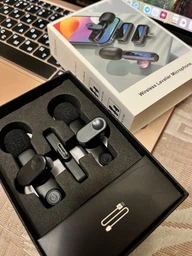 Микрофон петличный беспроводной Type-C Lightning 20м iPhone Android 2.4 ГГц TikTok YouTube внешний видео USB-C ноутбук DSP шумоподавления DKWAY FL-22 Pro Dual + переходник в подарок фото от покупателей 2