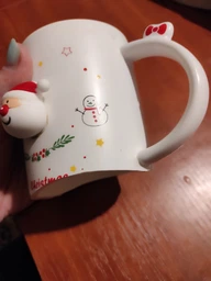 Новогодняя чашка с крышкой и ложкой "Санта", 360мл, керамика, Белый Сhristmas