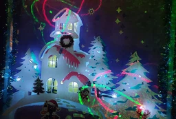 Новогодние Наклейки Happy Pocket Санта над заснеженным городом домики снежинки снег Набор М 75см глянец Белый фото от покупателей 2