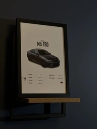 Постер в рамке bmw m5 f90 А4