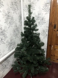 Штучна новорічна ялинка Казка 1.50 м з пвх пухнаста складна ялинка з підставкою довговічна м'яка ялинка для дому Зелений