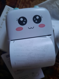 Портативный мини термопринтер Детский принтер Bluetooth Grant Mini printer с набором термобумаги в комплекте Голубой фото от покупателей 6