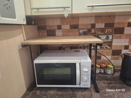Підставка для мікрохвильовки Kitchen K301 Ferrum-decor 400x550x350 Чорний метал ДСП Сосна Кембра 16 мм (KITCH30108) фото від покупців 18