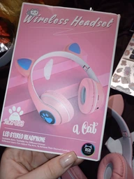 Навушники Bluetooth MDR CAT ear VZV-23M 7805 з підсвіткою, м'ятні фото от покупателей 5