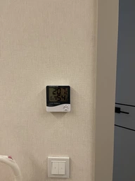 Цифровой термометр гигрометр часы -10~50C ЖК 3.8" термогигрометр HTC-1