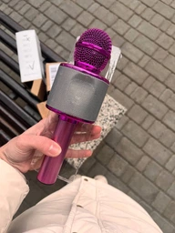 Bluetooth микрофон-караоке WS-858 с динамиком (колонкой), слотом USB и FM тюнером черный