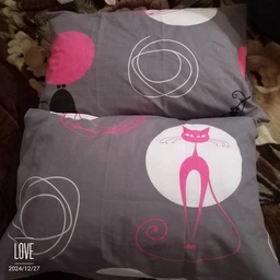 Набір наволочок Moon&Star Бязь Gold Люкс Mauve Cats 70х70 2 шт (MS-840000281) фото від покупців 2