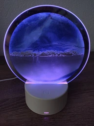 Ночник 3D зыбучие пески с Led подсветкой 7 режимов синий песок фото от покупателей 1