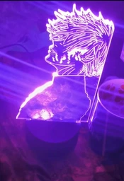 Светильник с 3D эффектом led лампа Токийский гуль Канэки Кэн из аниме Tokyo Ghoul ночник с пультом (100188.2)