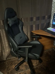 Игровое кресло 2E GAMING BUSHIDO, Black/White, ПУ кожа / ткань (2E-GC-BUS-WT)