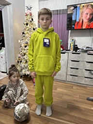 Детский теплый флисовый спортивный костюм (худи + штаны) для мальчика Joiks SPK-025/3 104 см Черный (J2000000072029)