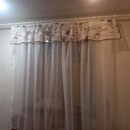 Тюль на кухню Komfort Шифон с ламбрекеном и подхватами батист чашки 300*165 см Белый с коричневым (шик-03)