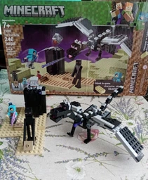 Детский конструктор Minecraft последняя битва с эндер-драконом набор из кубиков и минифигурками охотник на драконов кристалл края обсидиановый столб очарованный лук зелья 228 деталей развивающая игрушка для детей 73441 фото от покупателей 2