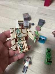 Набор фигурок Minecraft 5 героев, 4 блока, 3 аксессуара Модельки Майнкрафт Стив в алмазной броне (6489) фото от покупателей 1